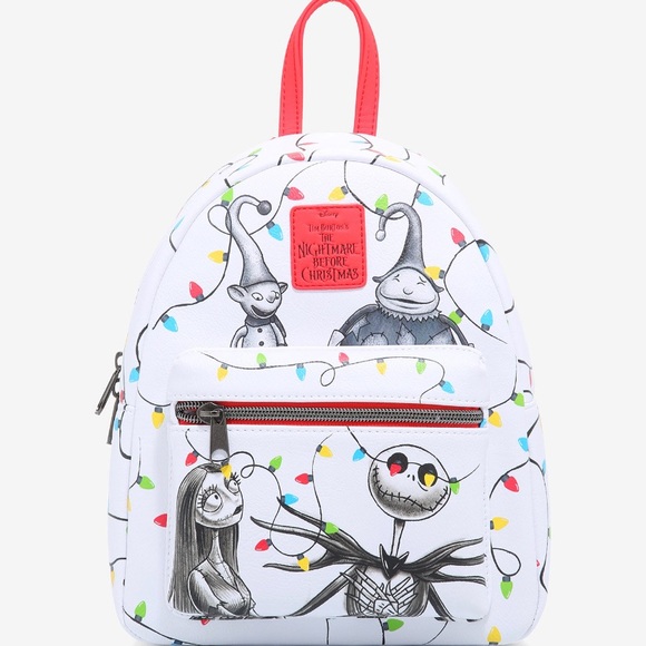 Disney Loungefly Handbags - - Loungefly Disney Nightmare Before Christmas holiday lights Mini Backpack